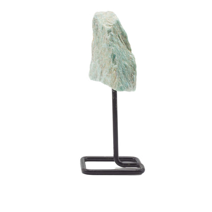 Muestra de mineral en soporte metálico - amazonita