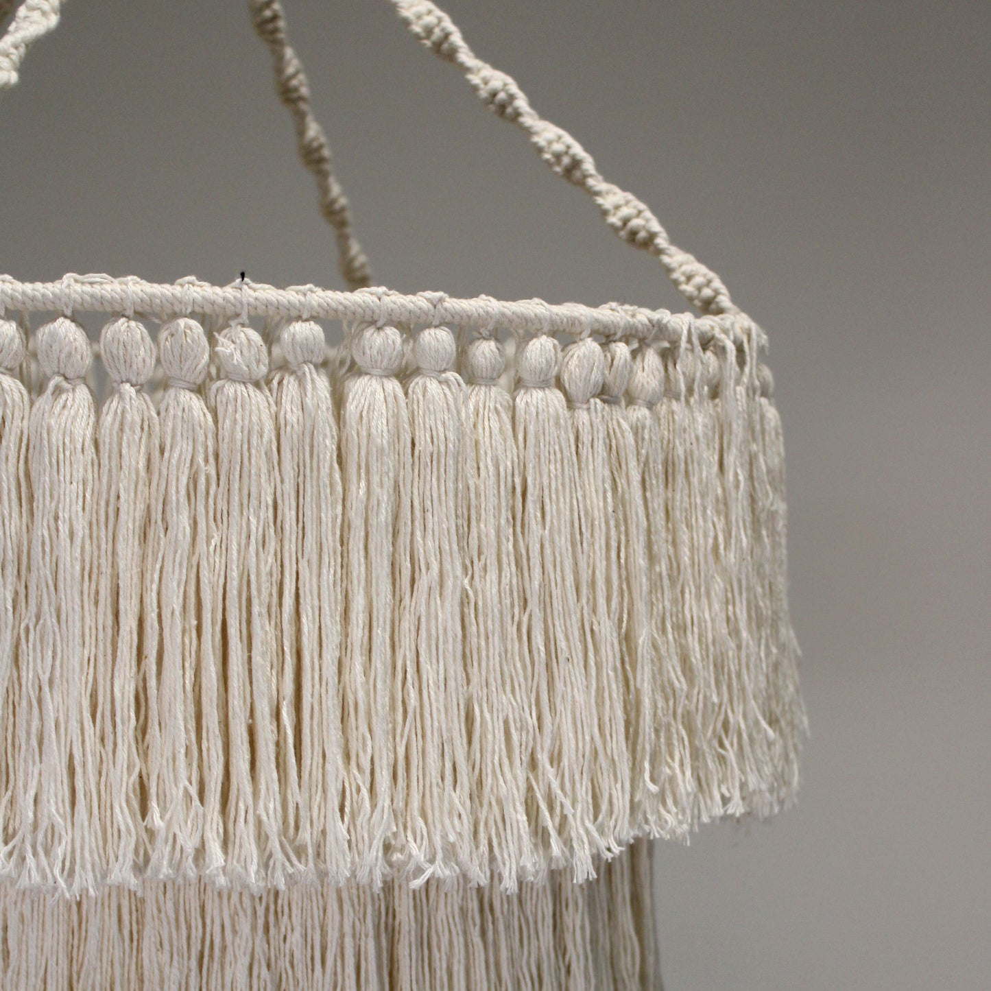 Lustre en macramé doux - Naturel