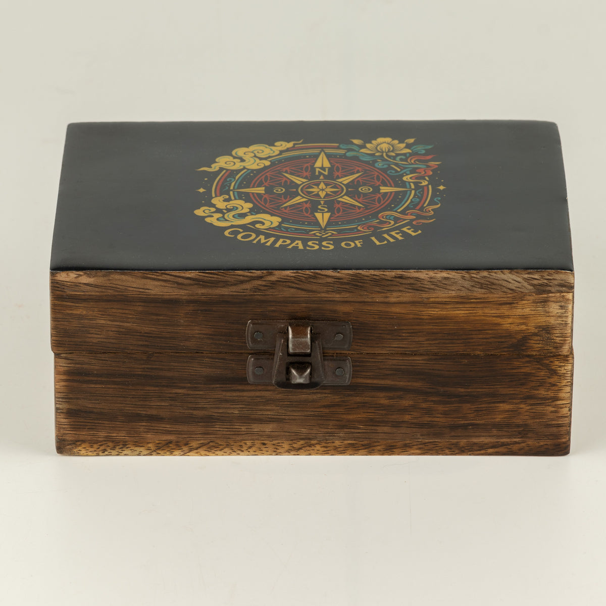 Caja esmaltada mediana - Brújula de la vida