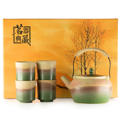 Juego de té de estilo kyusu japonés - para té verde - cuatro tazas