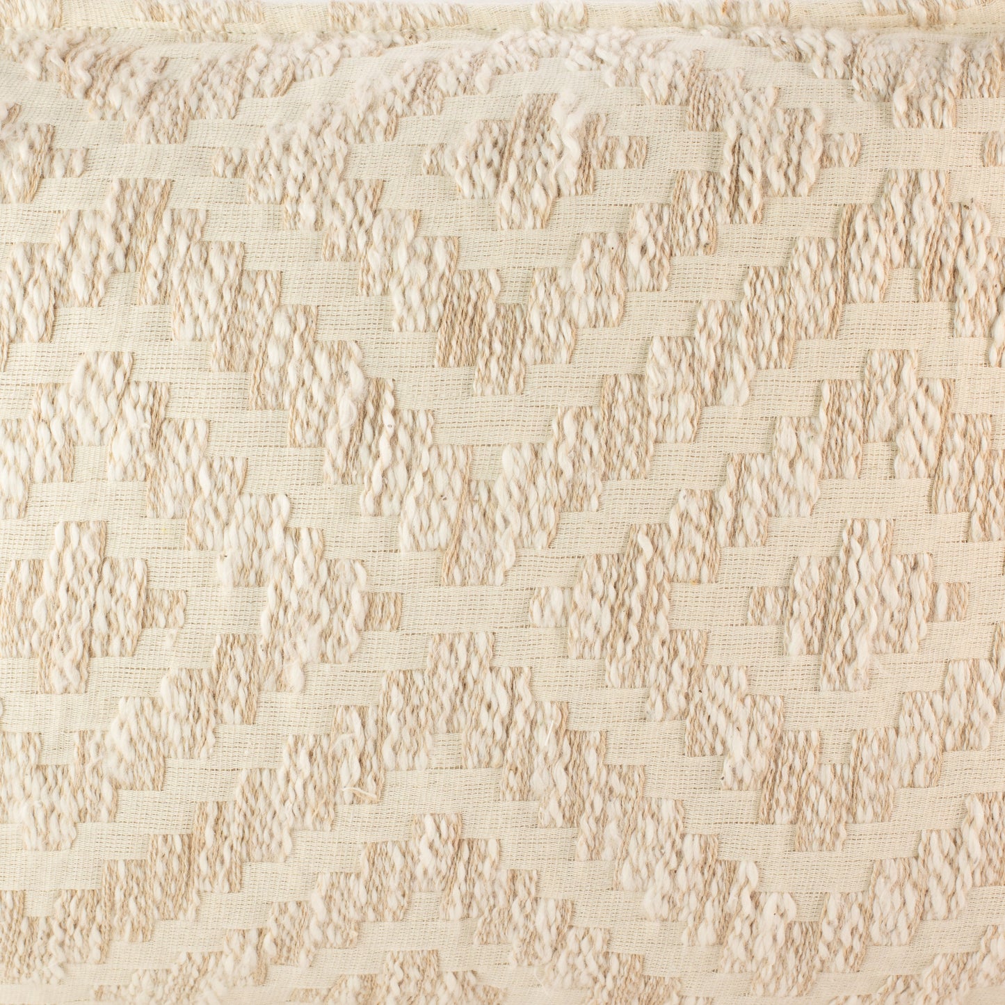 Funda de cojín clásica - Geo crema neutra - 30x50 cm - Estilo de madera