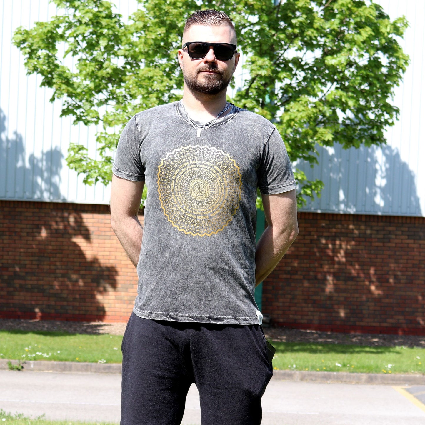 T-shirt Nomad Sari Small - Mandala - Gris foncé