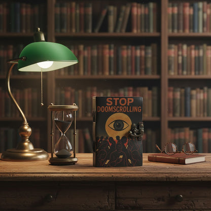 Carnets imprimés en cuir (7 x 5 pouces) - Stop Doom Scrolling - 200 pages papier ordinaire