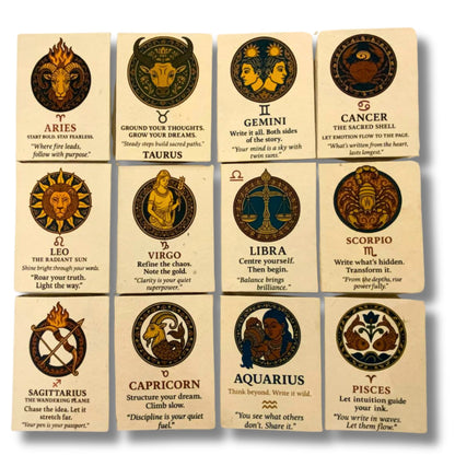 Carnets de style tibétain moyen avec signes du zodiaque - 40 feuilles (modèles assortis)