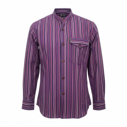 Nomad Sari Grandad Camisa - Negro Púrpura - Mediano