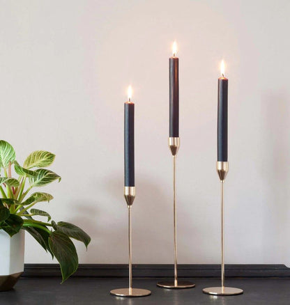 10 x Velas a Granel de Color Sólido - Negro Rústico - Paquete de 10