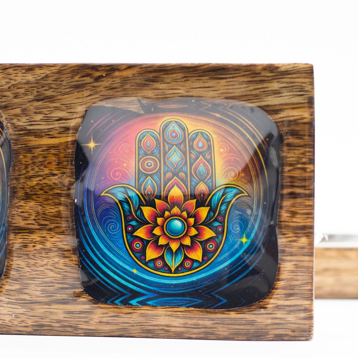 Plateau à mangue émaillé moyen - Hamsa