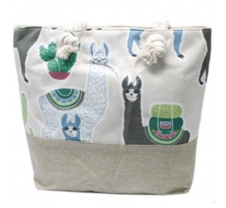 Bolso Shopper Asa Cuerda Llamas