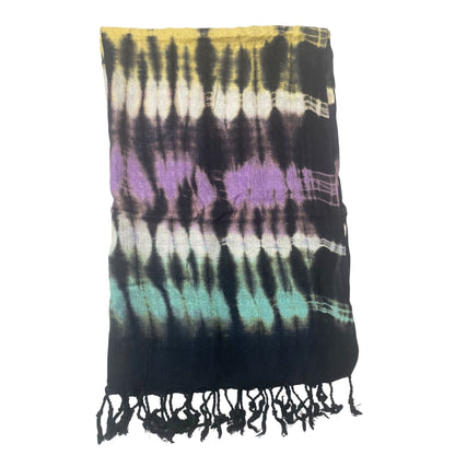Châle Boho Java Art - Rayures multicolores - 62x200 cm