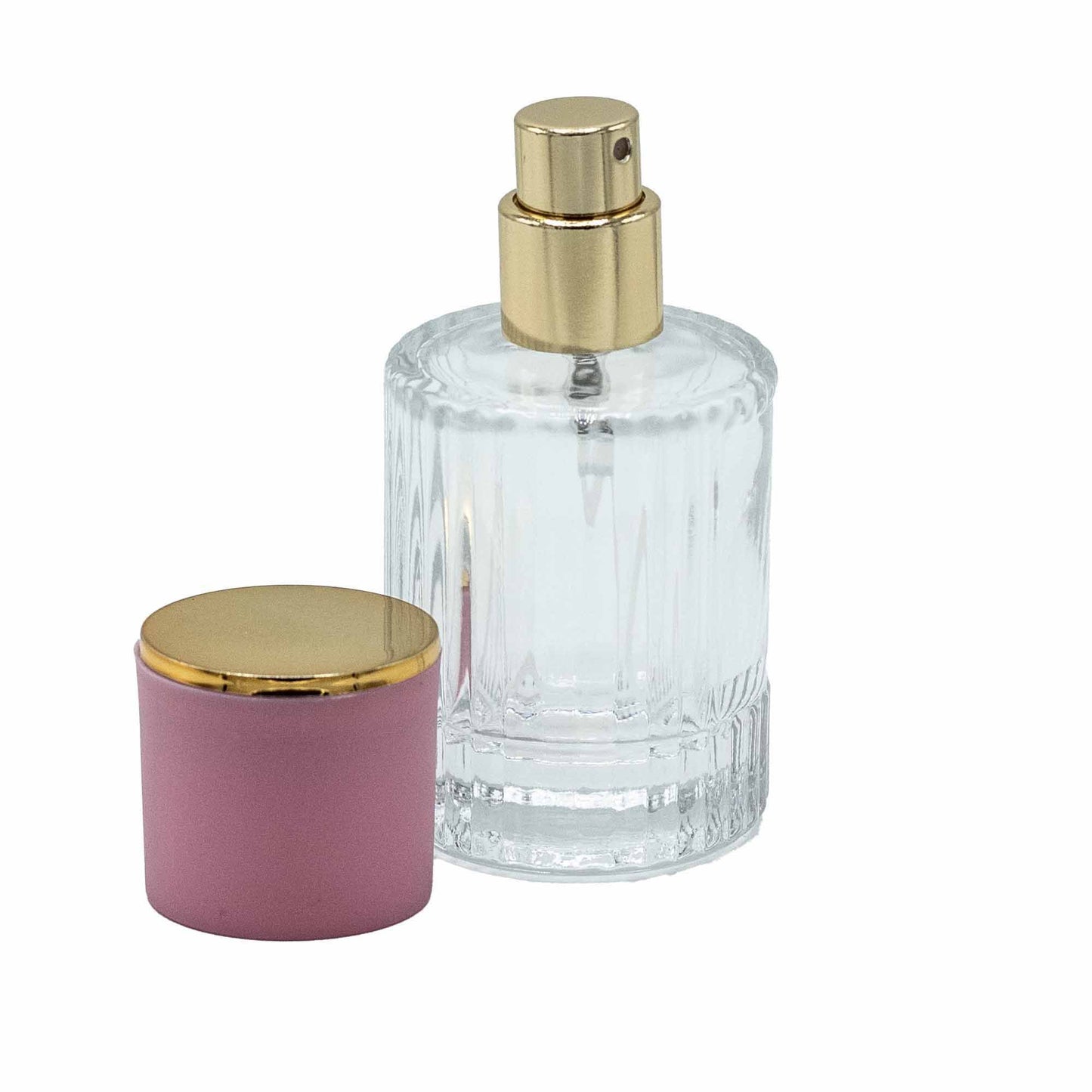 Flacons de parfum en verre avec vaporisateur et bouchon rose 30 ml