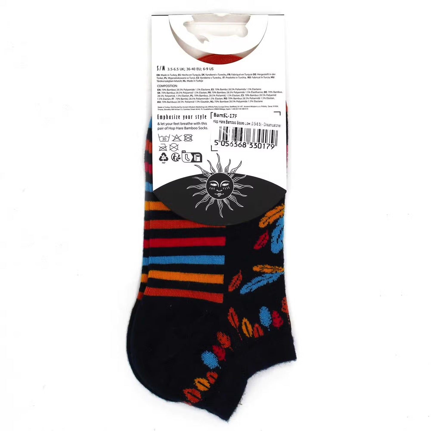 Chaussettes basses en bambou Hop Hare, tailles S/M (36-40) - Attrape-rêves -