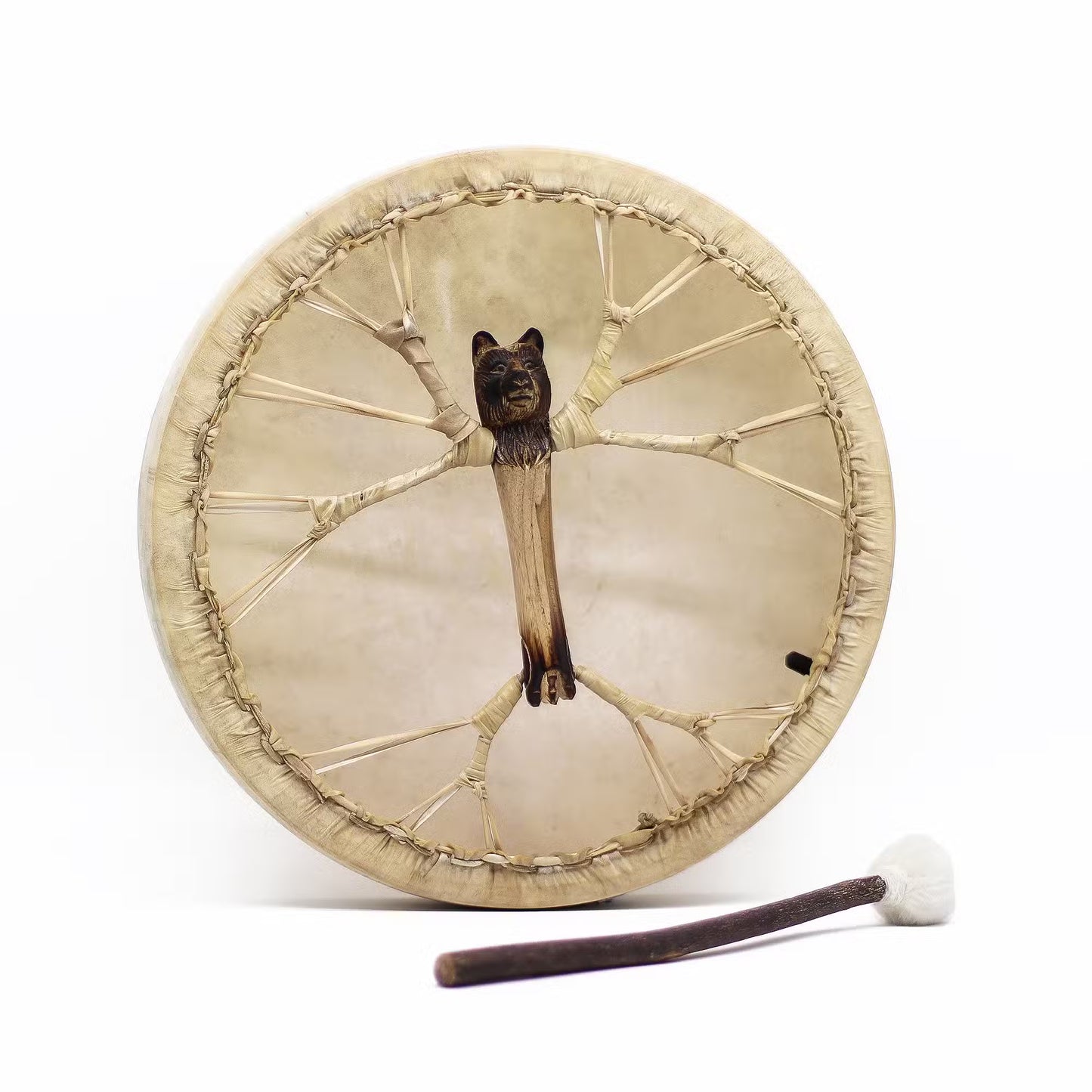 Bear Spirit - Schamanentrommel und Schlägel - Stimmbar - 40 cm