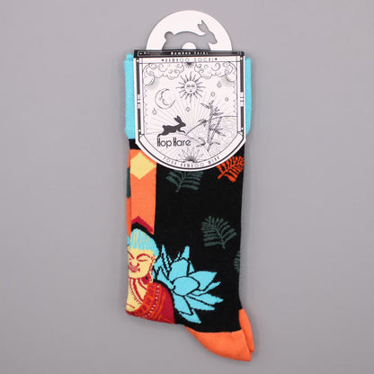 Hop Hare Socken (Größen 41-46) - Blauer Buddha und Lotus -
