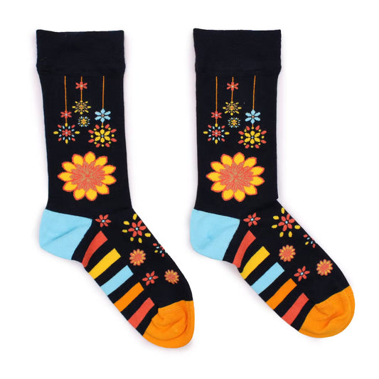 Hop Hare Socken (41-46) - Mandala Blumen - Mit Dose