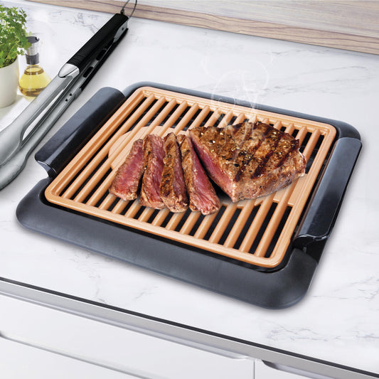 Grill, Grill, Plancha, Barbecue, Elektrisch, Kupfer, Rauchfrei