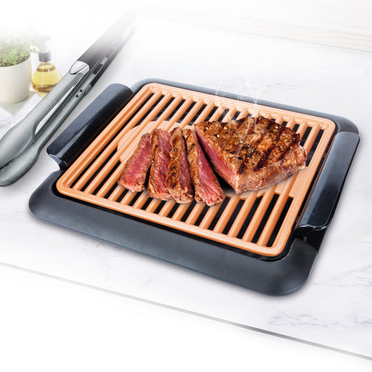 Grill, Grill, Plancha, Barbecue, Elektrisch, Kupfer, Rauchfrei